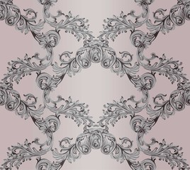 Baroque damask background. Ornament Decor for invitation, wedding, greeting cards. Vector illustrations