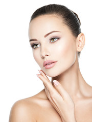 Beautiful face of young woman with  health fresh skin