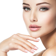 Beautiful face of young woman with  health fresh skin