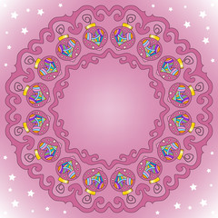 Christmas background with colorful and whimsical baubles