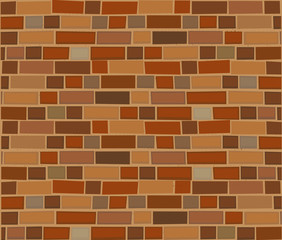 Brown brick wall abstract background. Vector illustration