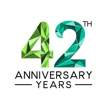 42th anniversary years abstract triangle