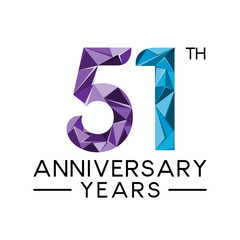 51th anniversary years abstract triangle