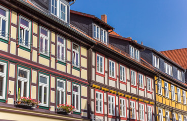 Fototapeta na wymiar Colorful houses in the historic center of Wernigerode, Germany