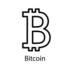 Bitcoin icon for internet money. Crypto currency symbol. Blockchain based secure cryptocurrency. Vector