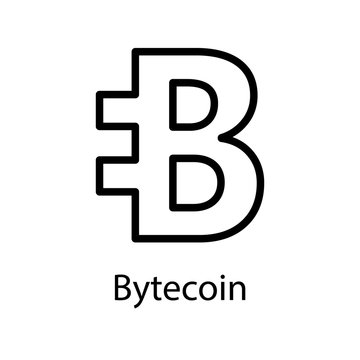 Bytecoin icon for internet money. Crypto currency symbol. Blockchain based secure cryptocurrency. Vector