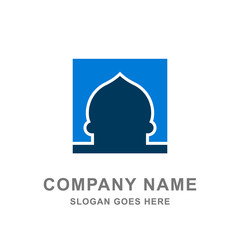 Simple Mosque Dome Islamic Building Ramadan Logo Vector