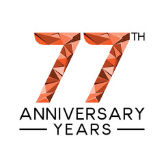 77th anniversary years abstract triangle