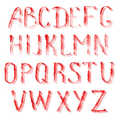 Red letters of english alphabet