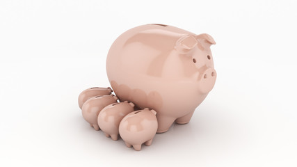 piggy bank growth. 3d rendering