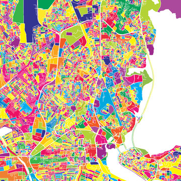 Lagos, Nigeria, Colorful Vector Map