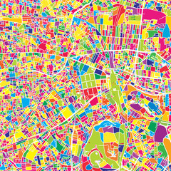 Fototapeta premium Tokyo, Japan, colorful vector map