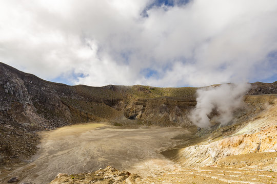 Clouds form over the active area of Mount Egon in Indonesia.