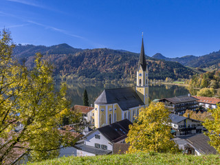 Fototapeta na wymiar Church St. Sixtus in Schliersee, Bavaria