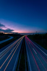 Foto op Plexiglas Highway at night © Erik