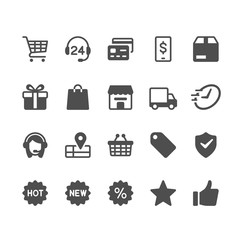 E-commerce glyph icons