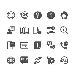 Help and support glyph icons