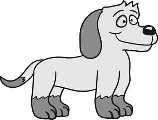 stehen warten gehorsam lustig hund welpe süß niedlich haustier comic cartoon