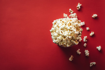 Striped box with popcorn