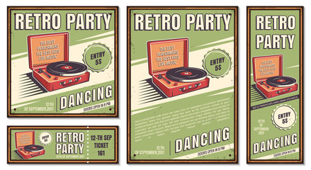 Vintage-Banner, Retro-Party.