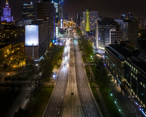 Centrum Warszawy nocą
