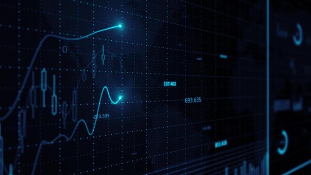 Finance Stock Statistic Chart In Forex Market. Data Chart Of Finance On Global Stock Market Trade. Forex Statistic Chart Background, Stock Market Finance Trade Concept. 3d Render. Loopable Video