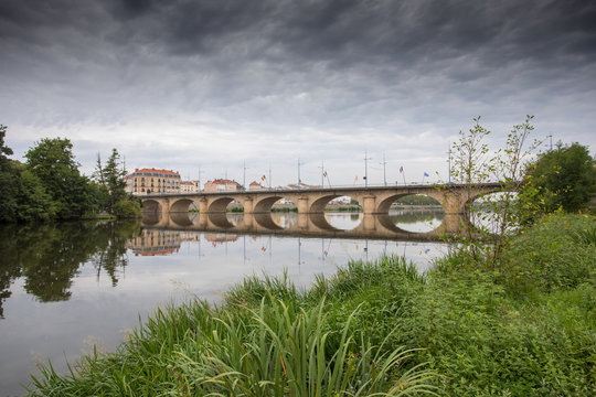 Bridge over Loire river, in Roanne, France