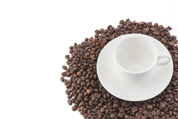 coffee cup isolated on  white background, Free from copy space.