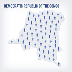 Vector people map of Democratic Republic of the Congo. The concept of population.