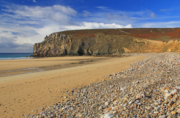 Fototapeta premium Strand am Atlantik, Plage de Pen Hat, Bretagne, Frankreich