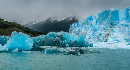 Fototapeta na wymiar Blue ice detail in Perito Moreno glacier