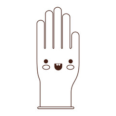 kawaii single glove in brown silhouette