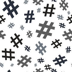 Fototapeta na wymiar Hashtag icon seamless pattern. Hashtag random seamless pattern
