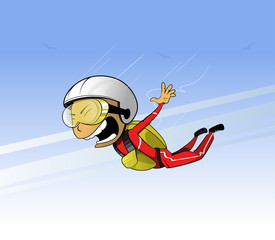 Abstract skydiver paint