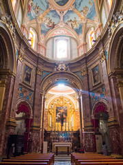 Fototapeta na wymiar Beautiful interior of the famous Saint Mdina Cathedral in Malta, Landmark of Europe