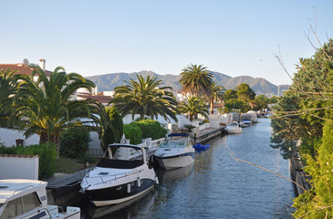 Cozy channels in the Spanish town Ampuriabrava