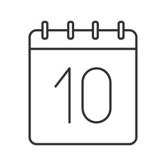 Tenth day of month linear icon