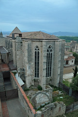 Wall of an ancient castle in the Spanish city of Girona