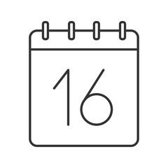 Sixteenth day of month linear icon