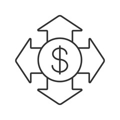 Money spending linear icon