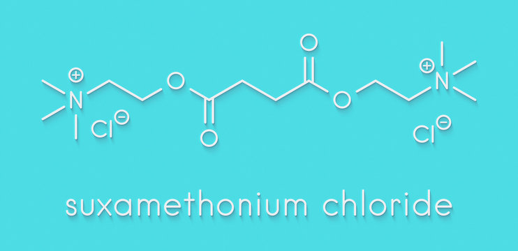 Suxamethonium chloride (succinylcholine) muscle relaxant drug molecule. Skeletal formula.