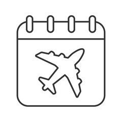 Plane departure date linear icon