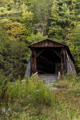 Rustic & Historic Halls Mills Covered Bridge - Catskill Mountains - New York