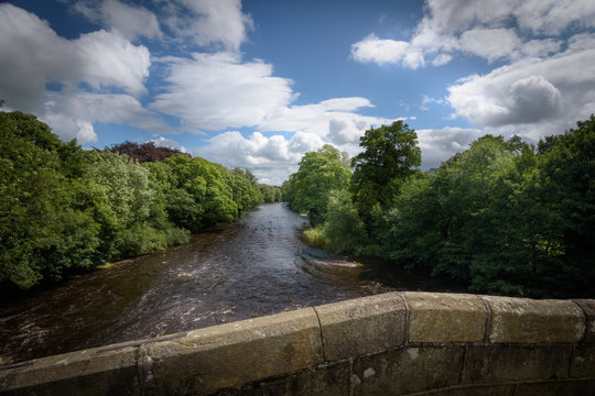 River Wharfe viewed from bridge at Ilkley England