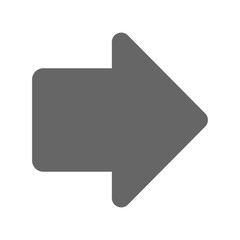 Pointer, arrow in modern flat style. Arrow button isolated on white background. Symbol for web design, site, app, UI.