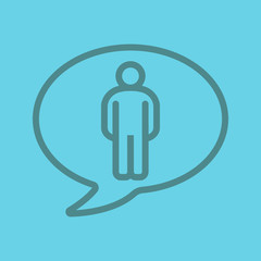 Talk about man linear icon