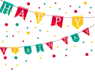 Flags with letters Happy Birthday