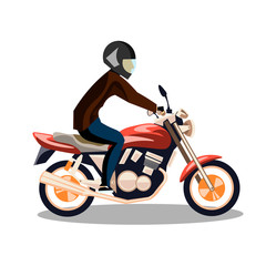 Fototapeta na wymiar Motorcyclist on a motorcycle isolated.