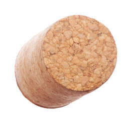 single wine cork on white