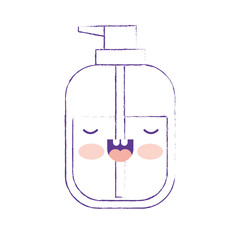 kawaii liquid soap bottle dispenser in purple blurred silhouette